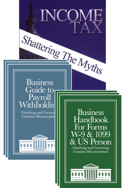 3-packs of Withholding Guide and W-9 Handbook with Income Tax: Shattering the Myths